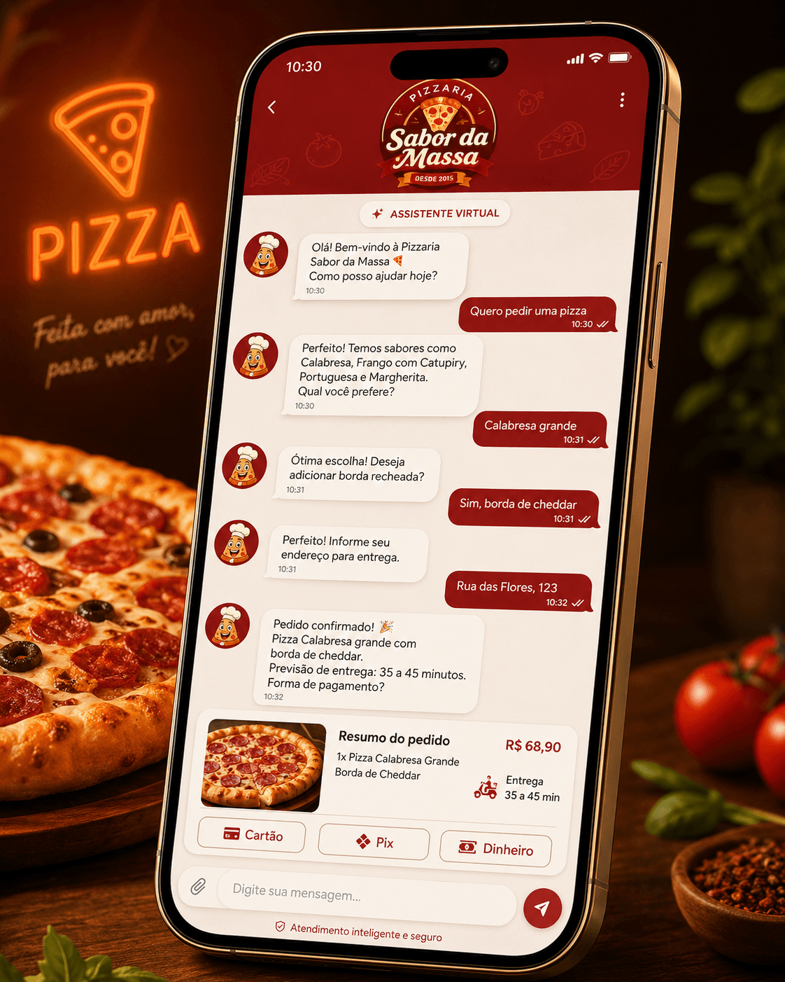 Demonstração do Assistente Virtual da Peddi Delivery