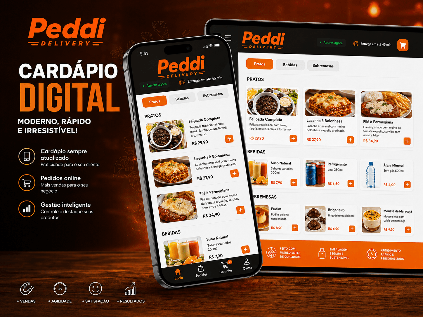 Demonstração do Cardápio Digital da Peddi Delivery